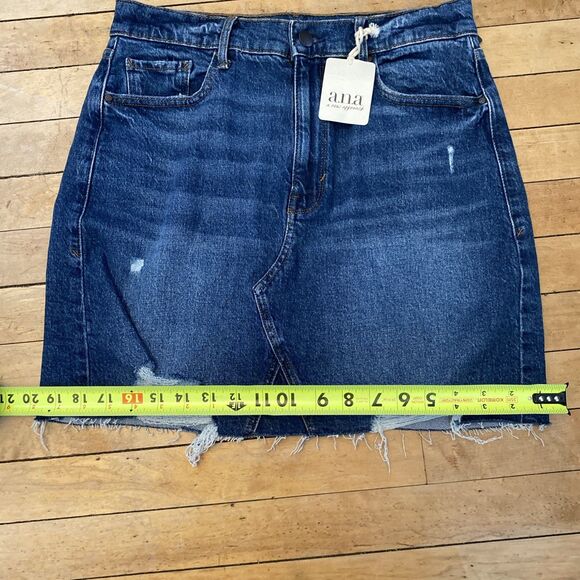 a.n.a. A New Approach NWT Denim Skirt Women’s Size 6 High Rise Medium Wash Mini - Picture 9 of 13